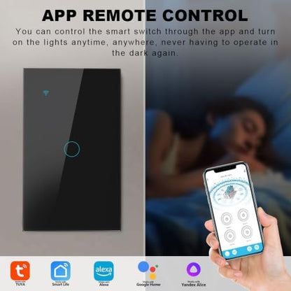Smart Switch 1 Gang, Neutral Wire Required, 2.4GHz Wi-Fi Light Switch Compatible with Alexa and Google Home, UL Certified