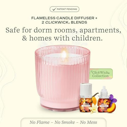 Lifelines Flameless Candle Diffuser with 2 Clickwick Essential Oil Blends