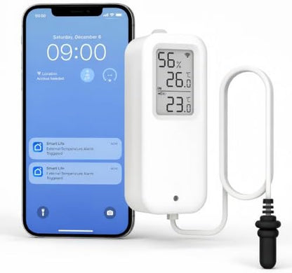 DAYTECH WiFi Freezer Alarm Thermometer, 1 Pack with App Alerts