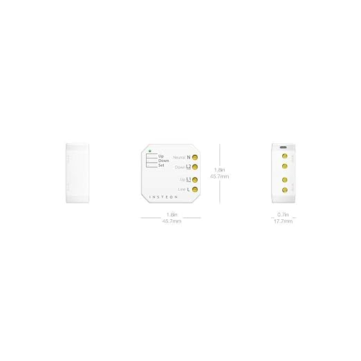 Insteon Micro Open/Close Motor Inline Adaptor, Shutters & Blinds - 2444-222 | Controls Motorized Shutters, Blinds, & Screens; Installs Inline With Local Switch Control Via Sense Wires; Handles Up To 8A