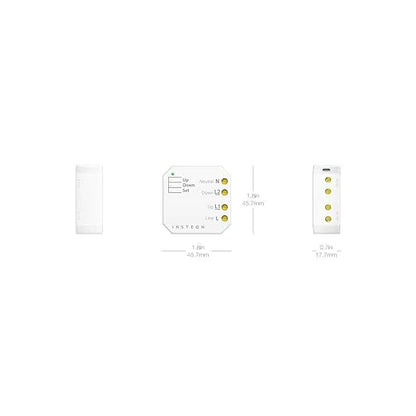 Insteon Micro Open/Close Motor Inline Adaptor, Shutters & Blinds - 2444-222 | Controls Motorized Shutters, Blinds, & Screens; Installs Inline With Local Switch Control Via Sense Wires; Handles Up To 8A