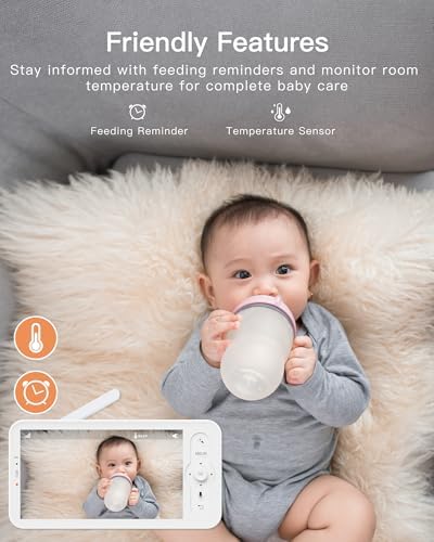 ARENTI Baby Monitor with Camera and Audio B2 Set, 2.4G WiFi with Phone App