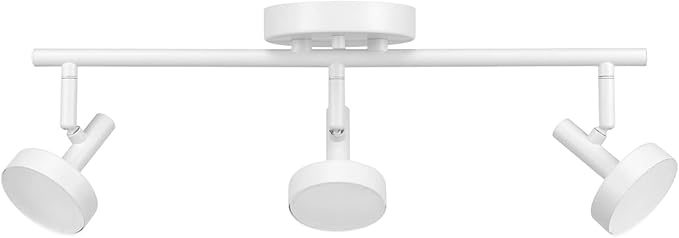 Globe Electric 64000008 19" 3-Light 22.5W Dimmable LED Integrated Track Lighting, Matte White, Lighting for Kitchen, Bathroom, Bedroom, or Dining Room, Living Room Ceiling Lights, Light Fixture