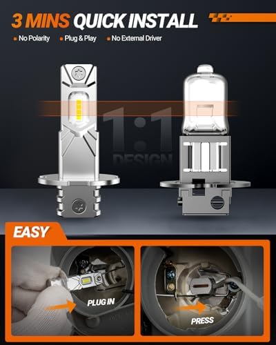 SEALIGHT H3 LED Bulb, H3LL/H3 LED Fog Light Bulb, 6500K White, 30000LM