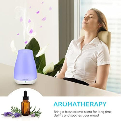 Homeweeks Diffusers, 100ml Colorful Essential Oil Diffuser with Adjustable Mist Mode, Auto Off Aroma for Bedroom/Office/Trip (100 ML 3 Pack)