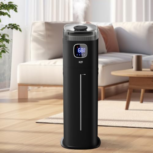 Large Humidifier for Bedroom, 9L/2.5Gallon Ultrasonic Cool Mist Humidifier with Humidistat, 360°Nozzle, 350ML/H Big Mist Level, Suitable for Kids Room Livingroom Yoga Office Plant (Black, 9, Liters)