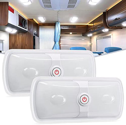Nilight 2pcs RV Interior Lights 12V-24V LED Ceiling Light Fixture