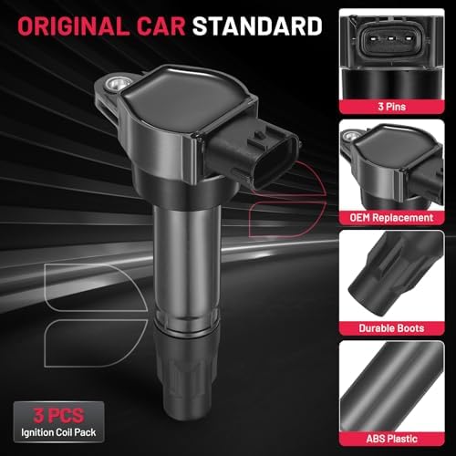 BDFHYK Ignition Coil Packs Compatible with Smart Fortwo l3 1.0L 2008 2009 2010 2011 2012 2013 2014 2015 Coil for UF681 36-8276 GN10674 ICA64178 ICA64270 Set of 3