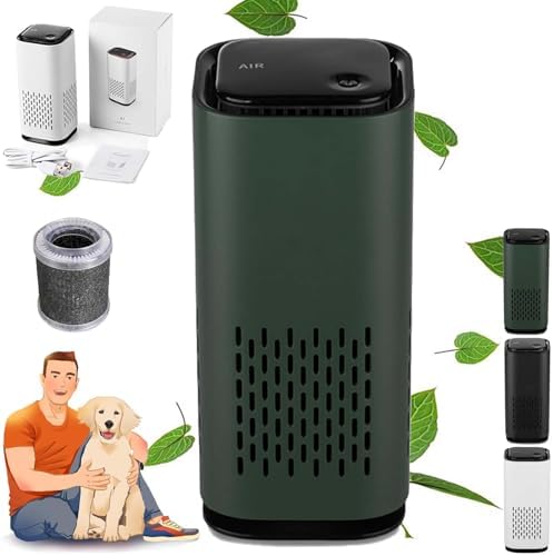 The Pet Air Purifier, Pet Air Purifiers for Home Pee Smell, with True Hepa 3-in-1 Filters, Covers up to 990 Ft² for Pet Hair, Allergies, Dust, Smoke (Green)