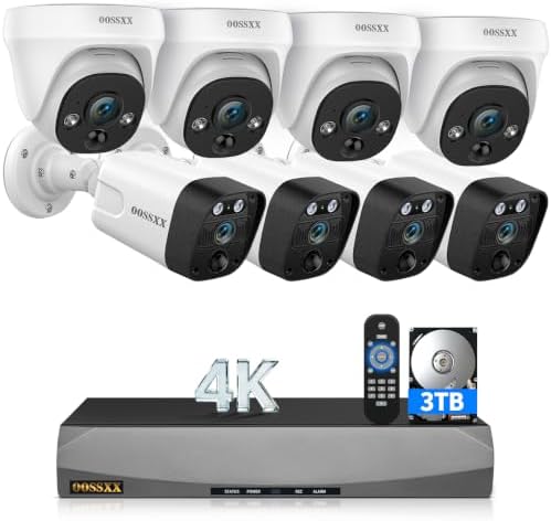 4K PoE Dome Wired Security Camera System for Home Security Outdoor