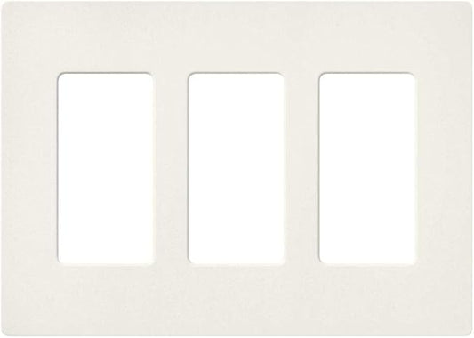 Lutron Claro 3 Gang Decorator/Rocker Wallplate, Satin, Biscuit (1-Pack) | SC-3-BI