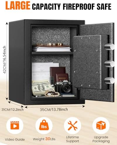 𝐔𝐩𝐠𝐫𝐞𝐝𝐞𝐝 2026 Fireproof Safes for Home| 1700°F 35-Min Protection