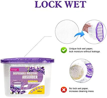 CANAGER Moisture Absorber Box-Odor Eliminator,Absorb Excess Moisture. Suitable for Wardrobe, Bedroom, Kitchen and Bathroom-6 Packs, Effectively Collect Water, Fresh Air,Freesia. Fuchsia