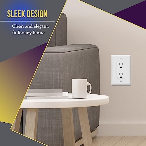 ENERLITES 1-Gang White Mid-Size Decorator Switch Outlet Wall Plate, 10 Pack