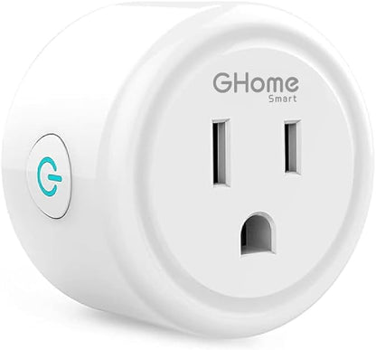 GHome Smart Mini Smart Plug Works with Alexa and Google Home, WiFi Smart Outlet Socket Remote Control Timer Function, Only 2.4GHz Network, No Hub Required, ETL FCC Listed, White