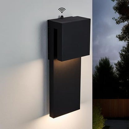 Tarentlight Dusk to Dawn Outdoor Lighting Fixture Wall Mount,Modern Integrated LED 2-Light 17W, Exterior Sensor Front Porch Light,Textured Black,Anti Rust Outside Wall Lights for House,Doorway,Garage
