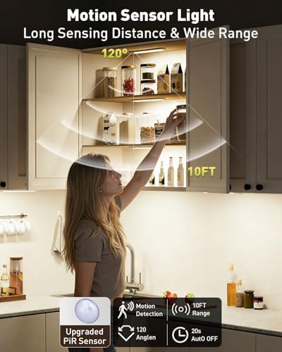 Under Cabinet Lighting, Rechargeable Motion Sensor Lights indoor, 5 Pack