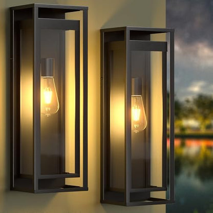 20in Large Outdoor Wall Light Black Modern Sconce Exterior Lighting Fixture