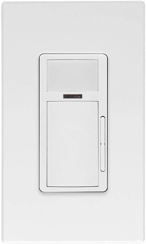 Leviton PIR 0-10V Smart Occupancy Sensor Switch, Neutral Wire Required, 120-277VAC, 50/60Hz; App Configurable with the Smart Sensor App, LED Nightlight, ODD10-IDW, White