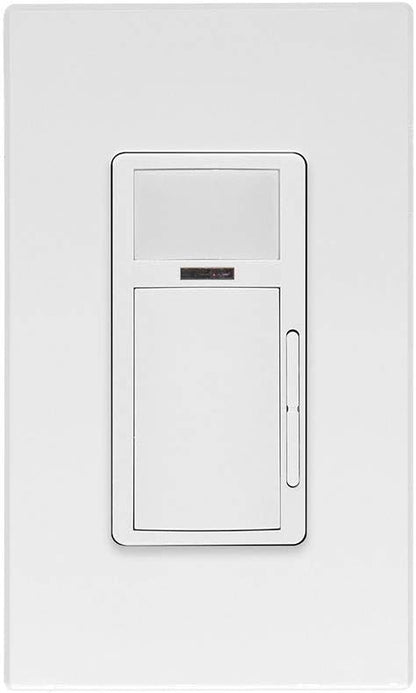Leviton PIR 0-10V Smart Occupancy Sensor Switch, Neutral Wire Required, 120-277VAC, 50/60Hz; App Configurable with the Smart Sensor App, LED Nightlight, ODD10-IDW, White