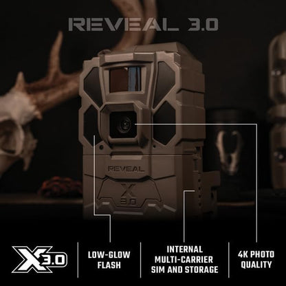 TACTACAM Reveal X Gen 3.0 Cellular Trail Camera: Auto Connect 4G LTE, 4K Photo, 1080p Video, Low-Glow IR Flash, No SD Card Needed, Long Battery Life – Best Hunting, Game & Property Monitoring Camera