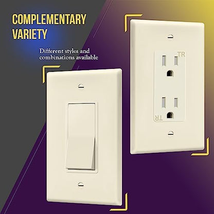 ENERLITES 1-Gang Mid-Size Decorator Switch Outlet Wall Plate, 10 Pack