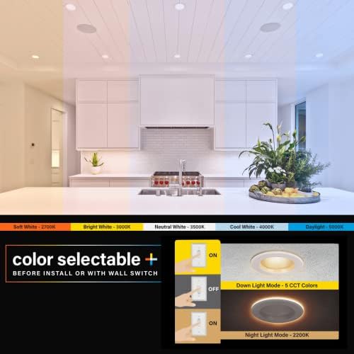 Feit Electric 4in LED Recessed Downlight with Night Light Mode, 50W Eq
