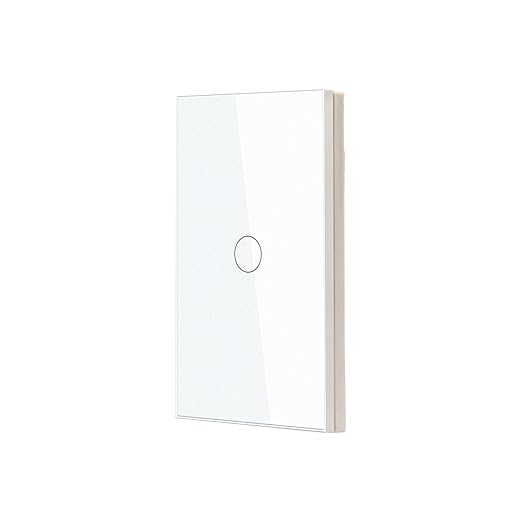 Smart Switch 118X72X34MM Neutral/No Neutral Wire Required, 2.4GHz Wi-Fi,Compatible with Alexa and Google Home 220V, White 1 Gang 1 Pack