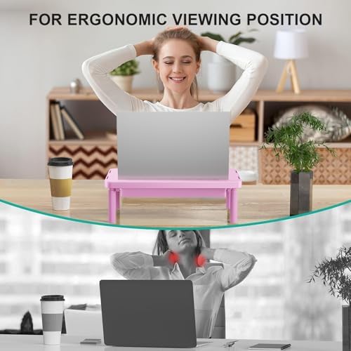 WALI Computer Monitor Stand with Storage, Monitor Riser 3 Height Adjustable