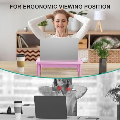 WALI Computer Monitor Stand with Storage, Monitor Riser 3 Height Adjustable
