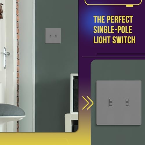 ENERLITES 10 Pack Toggle Light Switch, Single Pole Wall Switch, Gray