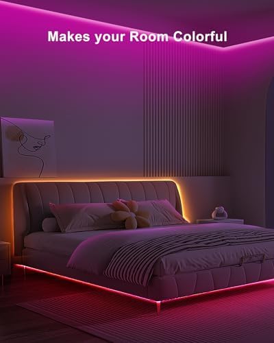 Tatazone 9.84ft Bluetooth RGB COB Led Strip Lights with Remote, Dimmable Smart App Led COB Light Strip, Color Changing Music Sync, Indoor RGB Led Lights Bedroom, Home Decor, Party