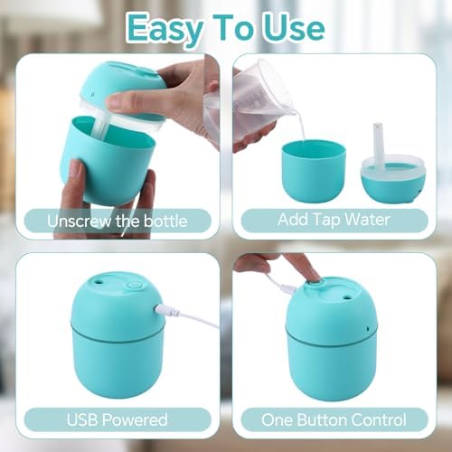 Hortsun 6 Pcs Mini Humidifiers, 220ml Humidifier for Plant,Blue
