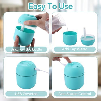 Hortsun 6 Pcs Mini Humidifiers, 220ml Humidifier for Plant,Blue