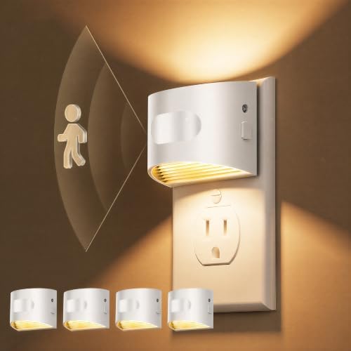 L LOHAS LED Motion Sensor Night Light, Night Lights Plug into Wall, 4 Pack