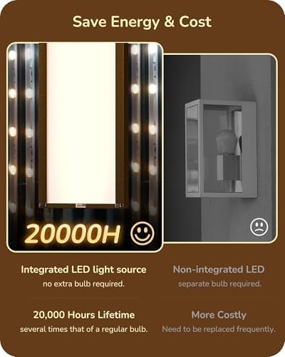 EDISHINE 2 Pack Modern LED Outdoor Wall Lights, 39.3" Linear Bronze Sconce