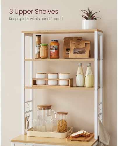 VASAGLE Coffee Bar, 23.6 Inches 6-Tier Baker's Rack with 6 Hooks