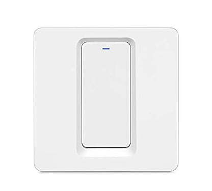 Wifi Smart Wall Switch Press Key Compatible Compatible with Alexa,Google Assistant,No Neutral line Needed and Neutral line Needed Dual Mode,EU,10A (1 Key)