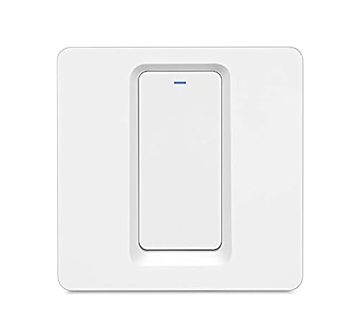 Wifi Smart Wall Switch Press Key Compatible Compatible with Alexa,Google Assistant,No Neutral line Needed and Neutral line Needed Dual Mode,EU,10A (1 Key)