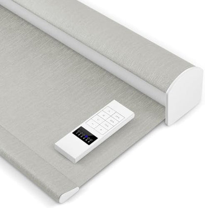 ZSHINE Motorized Blackout Roller Shades Remote Control Rechargeable(82164B)