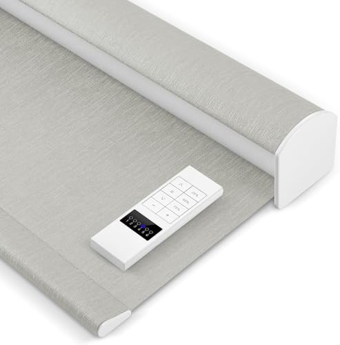 ZSHINE Motorized Blackout Roller Shades Remote Control Rechargeable(82164B)