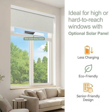 ZSHINE Motorized Blackout Roller Shades Remote Control Rechargeable(82164B)