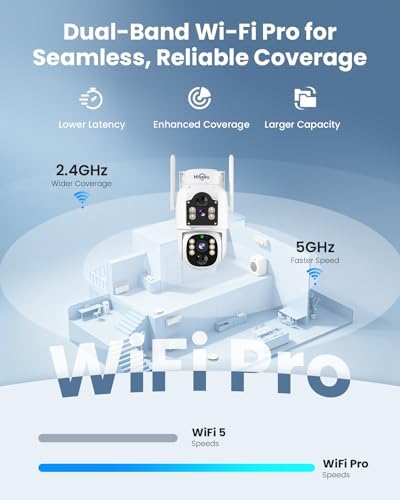 Hiseeu Solar Camera Outdoor, 4MP Dual Lens, Wireless Home Security Camera