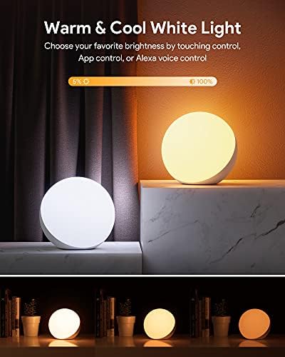 Hifree Smart Table Lamp, Dimmable Desk Lamp with App/Voice Control, LED RGB Color Changing Touch Lamp, Night Lamp for Bedroom Compatible with Alexa