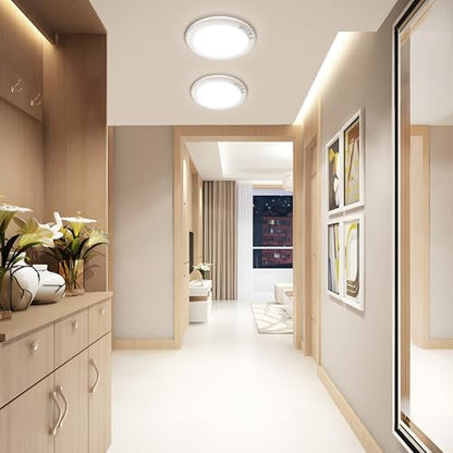 SunRider 2-Pack Rechargeable Motion Sensor LED Ceiling Lights with Remote