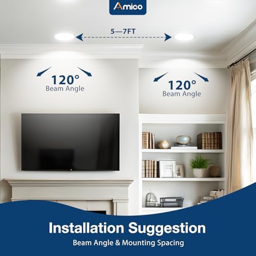 Amico 2 Pack 6 Inch 5CCT Ultra-Thin LED Recessed Ceiling Light