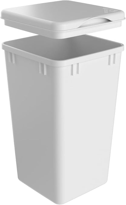 Rev-A-Shelf 27 Qt Under Sink Garbage Can Lid for Base Kitchen and Bathroom Cabinet, Replacement Plastic Trash Bin Lid Only, White, RV-1024-LID-1-40