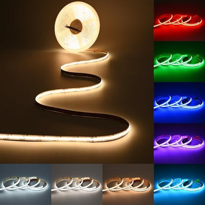 JOYLIT 24V RGBCCT COB LED Strip 5-in-1 32.8FT 840 LEDs/M Dotless Indoor