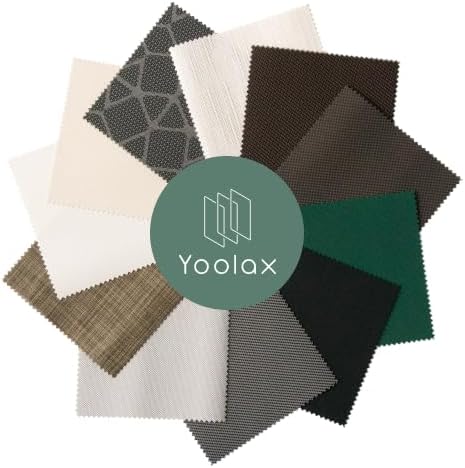 Yoolax Motorized Outdoor Shades Smart Blinds Compatible with Alexa Google, Remote Control Sun Shades Smart Blinds for Porch Patio, Fabric Sample (Multicolor)