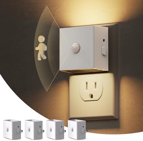 L LOHAS LED Plug in Night Light with Motion Sensor and Dusk to Dawn Sensor
